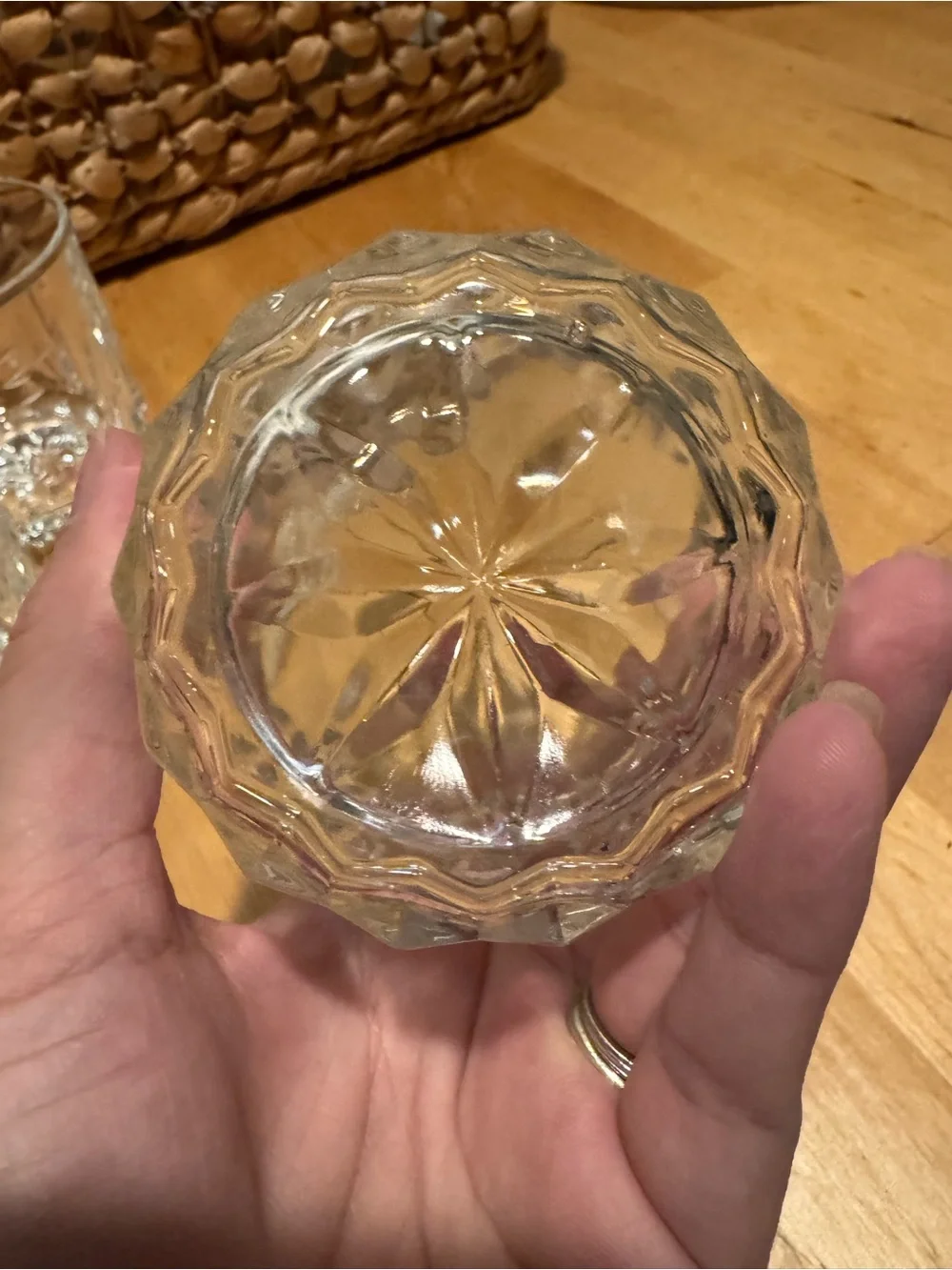 Vintage Floral Etched Glass Tumbler Set - 5 Pack